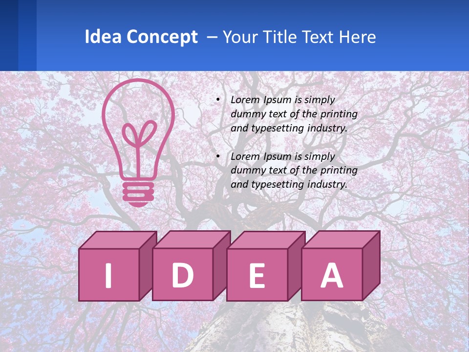 A Tree With Pink Leaves Is Shown In This Powerpoint Presentation PowerPoint Template