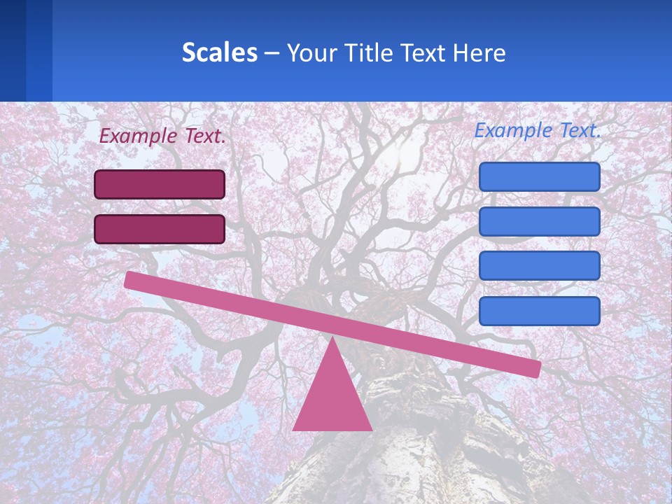 A Tree With Pink Leaves Is Shown In This Powerpoint Presentation PowerPoint Template
