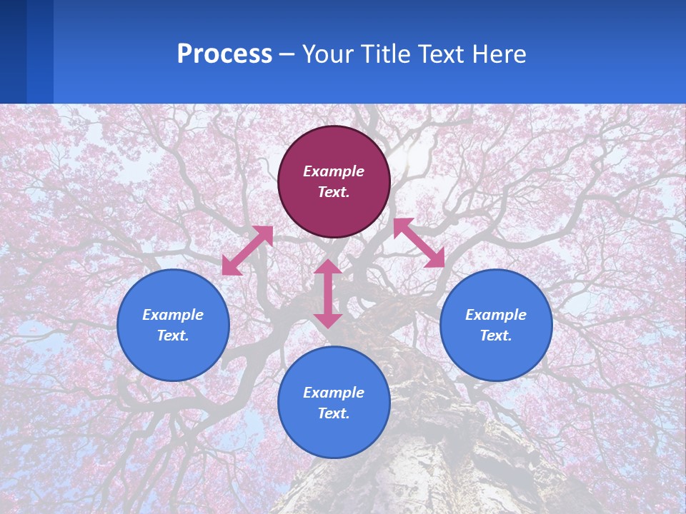 A Tree With Pink Leaves Is Shown In This Powerpoint Presentation PowerPoint Template