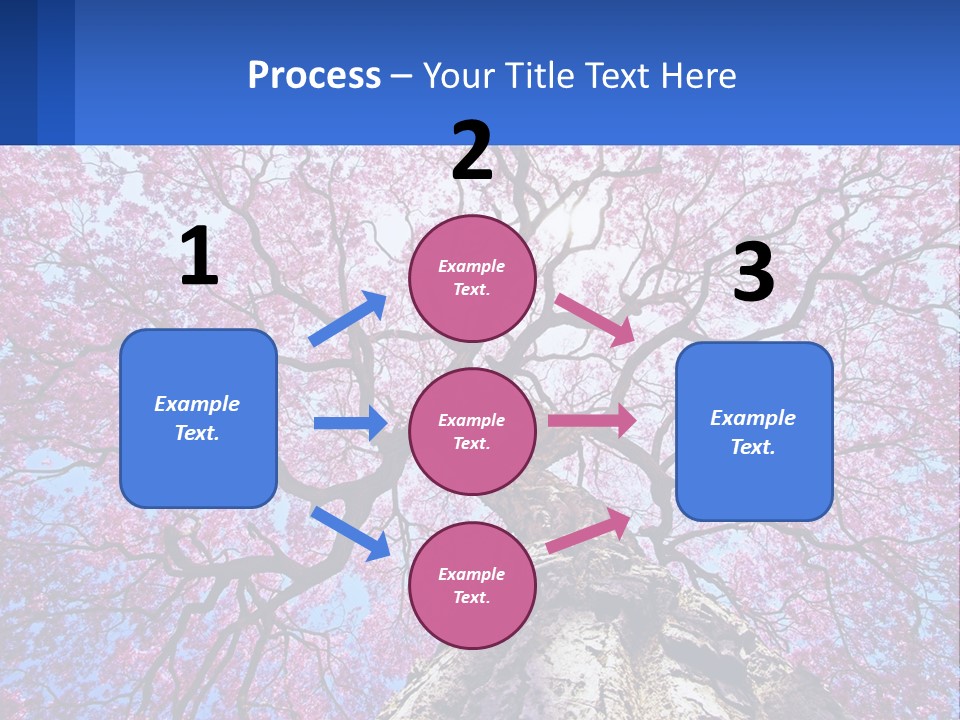 A Tree With Pink Leaves Is Shown In This Powerpoint Presentation PowerPoint Template