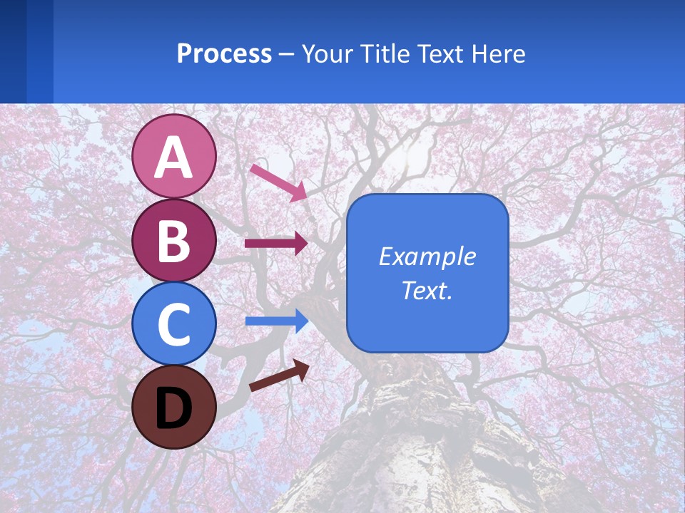 A Tree With Pink Leaves Is Shown In This Powerpoint Presentation PowerPoint Template
