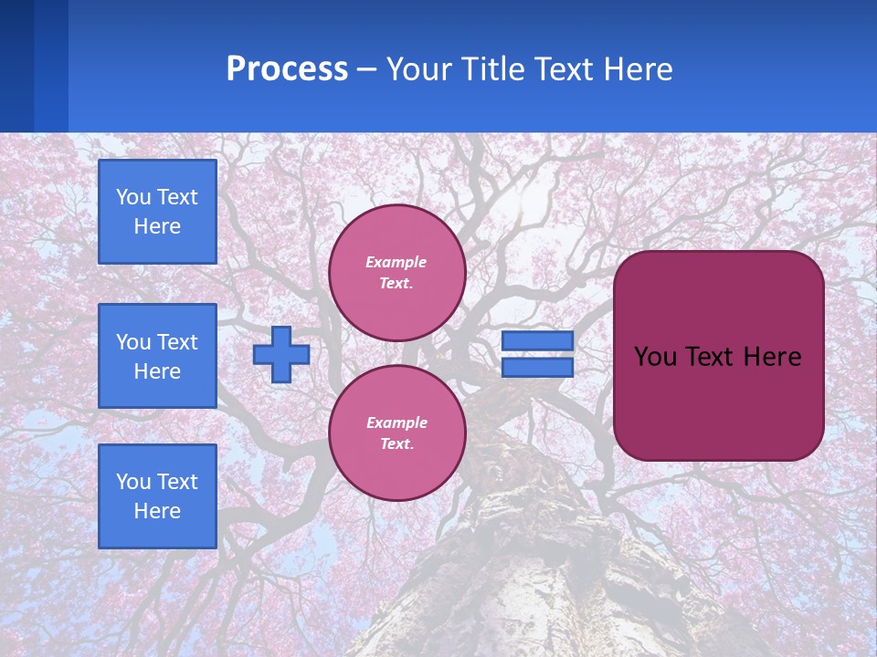 A Tree With Pink Leaves Is Shown In This Powerpoint Presentation PowerPoint Template