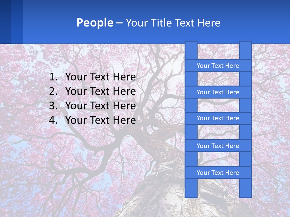 A Tree With Pink Leaves Is Shown In This Powerpoint Presentation PowerPoint Template