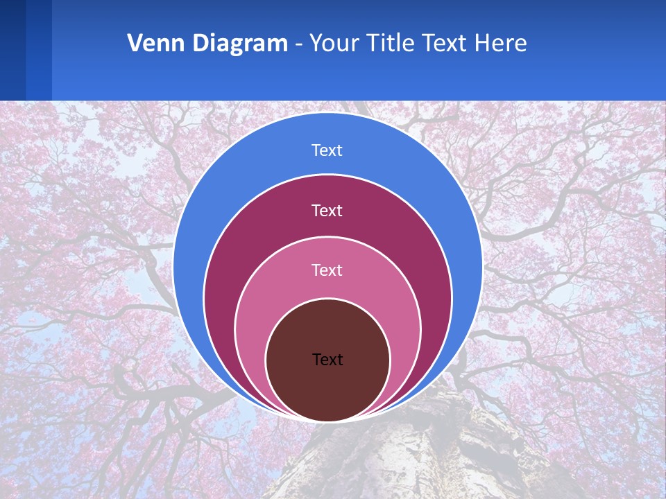 A Tree With Pink Leaves Is Shown In This Powerpoint Presentation PowerPoint Template