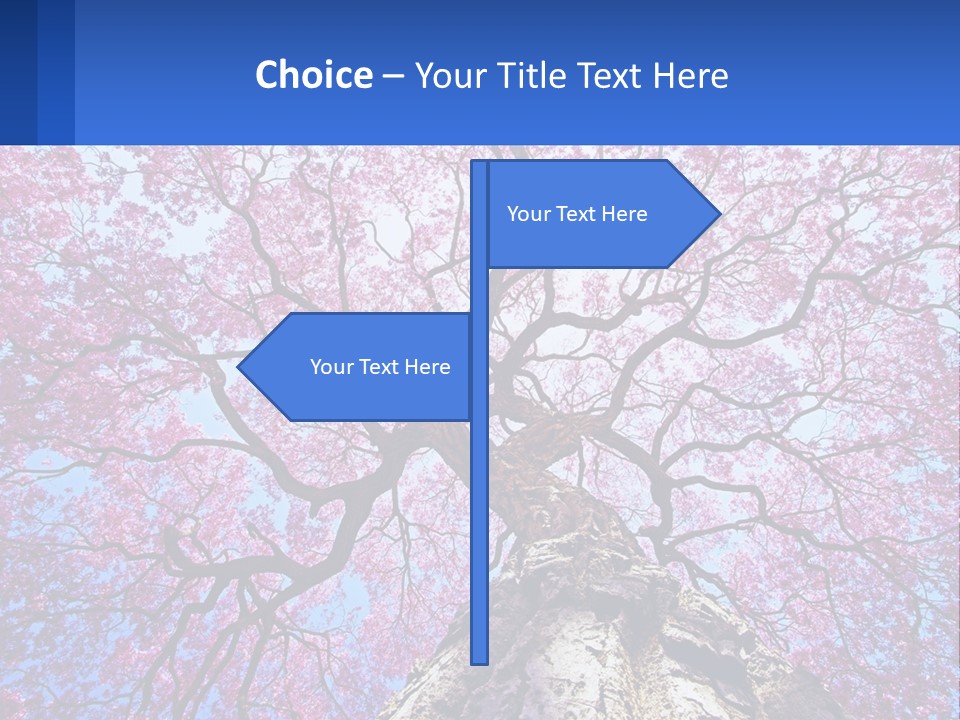 A Tree With Pink Leaves Is Shown In This Powerpoint Presentation PowerPoint Template