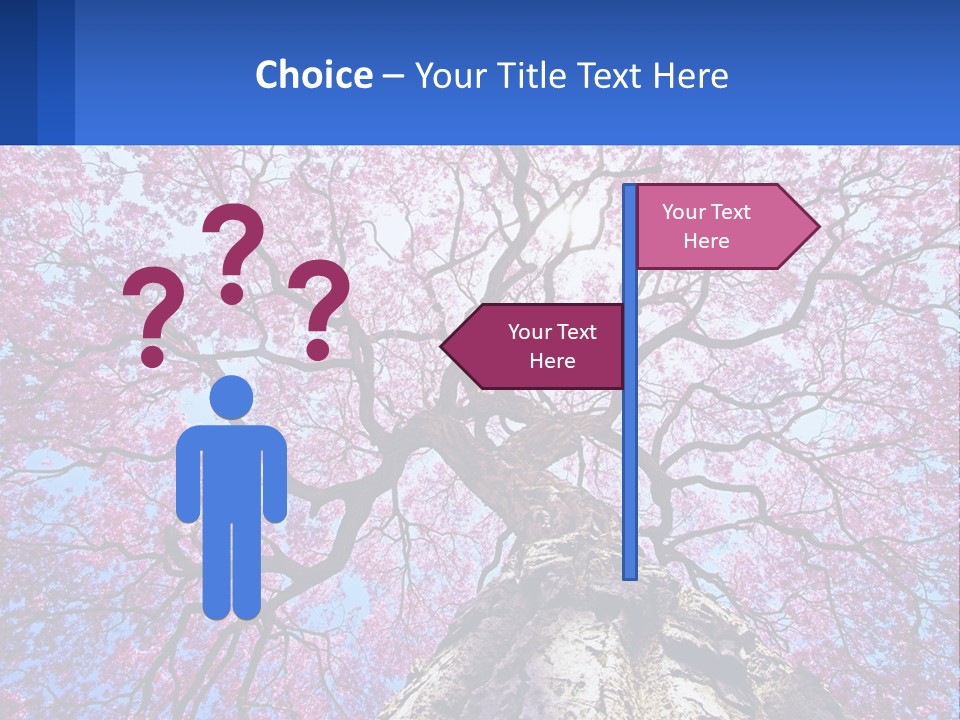 A Tree With Pink Leaves Is Shown In This Powerpoint Presentation PowerPoint Template