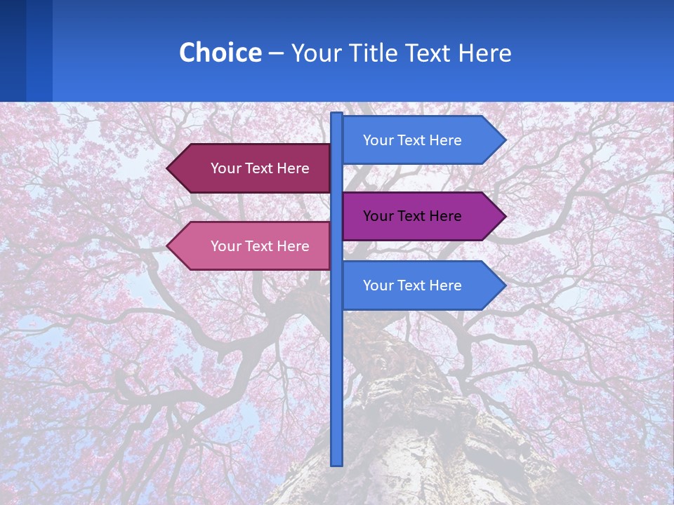 A Tree With Pink Leaves Is Shown In This Powerpoint Presentation PowerPoint Template