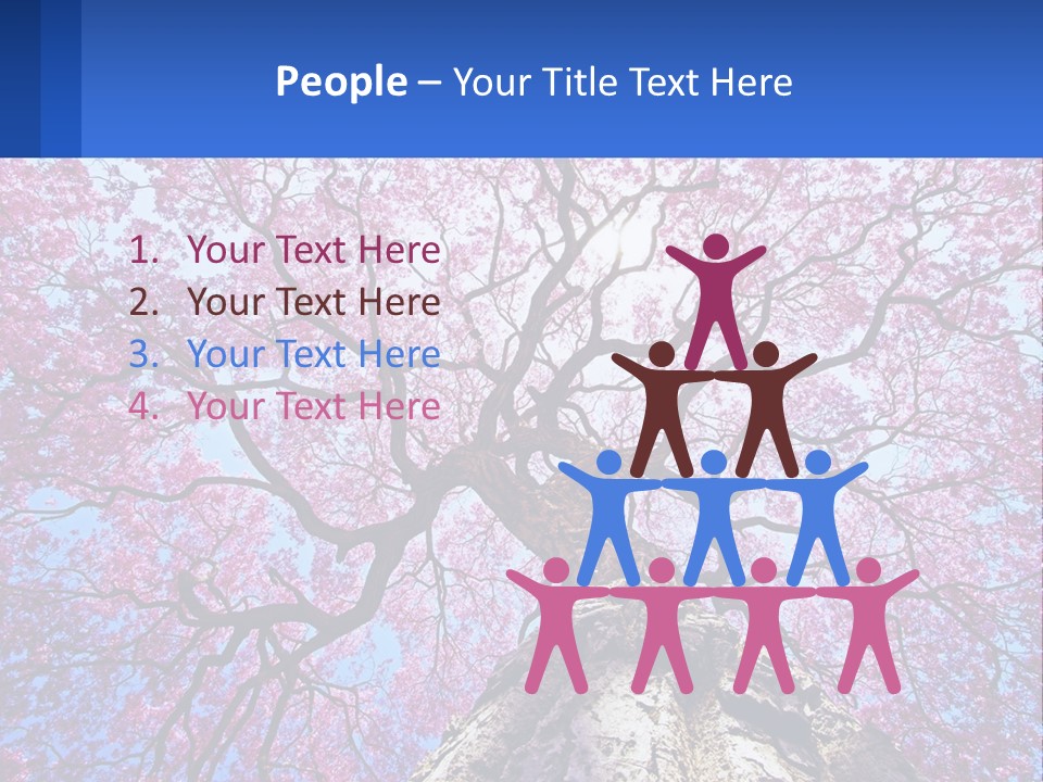 A Tree With Pink Leaves Is Shown In This Powerpoint Presentation PowerPoint Template