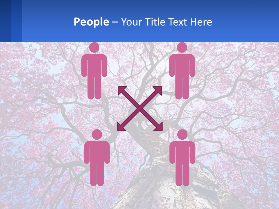 A Tree With Pink Leaves Is Shown In This Powerpoint Presentation PowerPoint Template