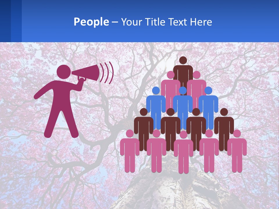 A Tree With Pink Leaves Is Shown In This Powerpoint Presentation PowerPoint Template