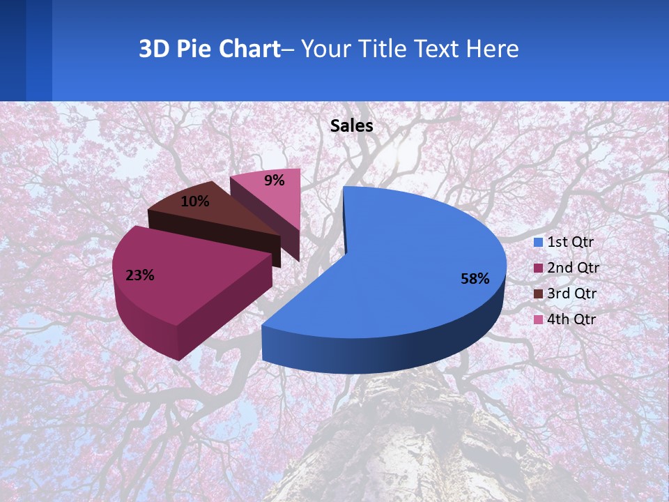 A Tree With Pink Leaves Is Shown In This Powerpoint Presentation PowerPoint Template