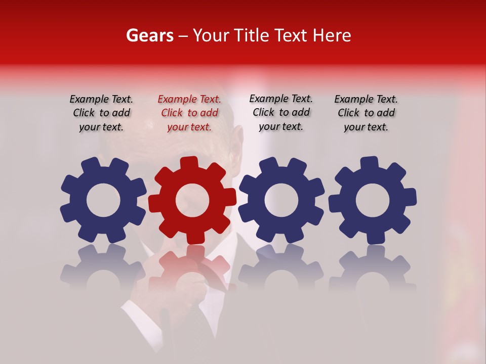 A Man In A Suit And Tie Standing In Front Of Flags PowerPoint Template