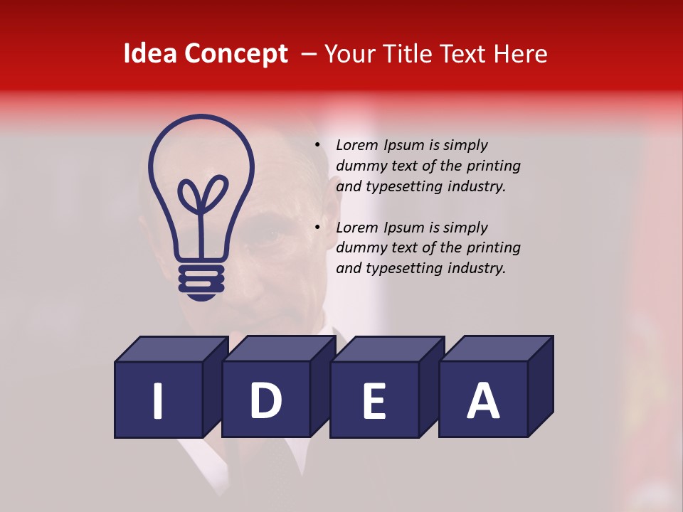 A Man In A Suit And Tie Standing In Front Of Flags PowerPoint Template