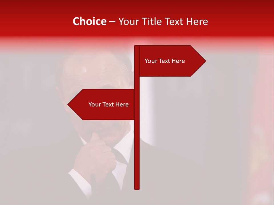 A Man In A Suit And Tie Standing In Front Of Flags PowerPoint Template