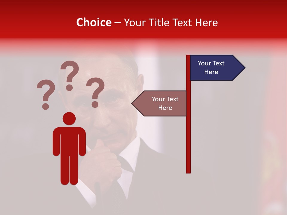 A Man In A Suit And Tie Standing In Front Of Flags PowerPoint Template