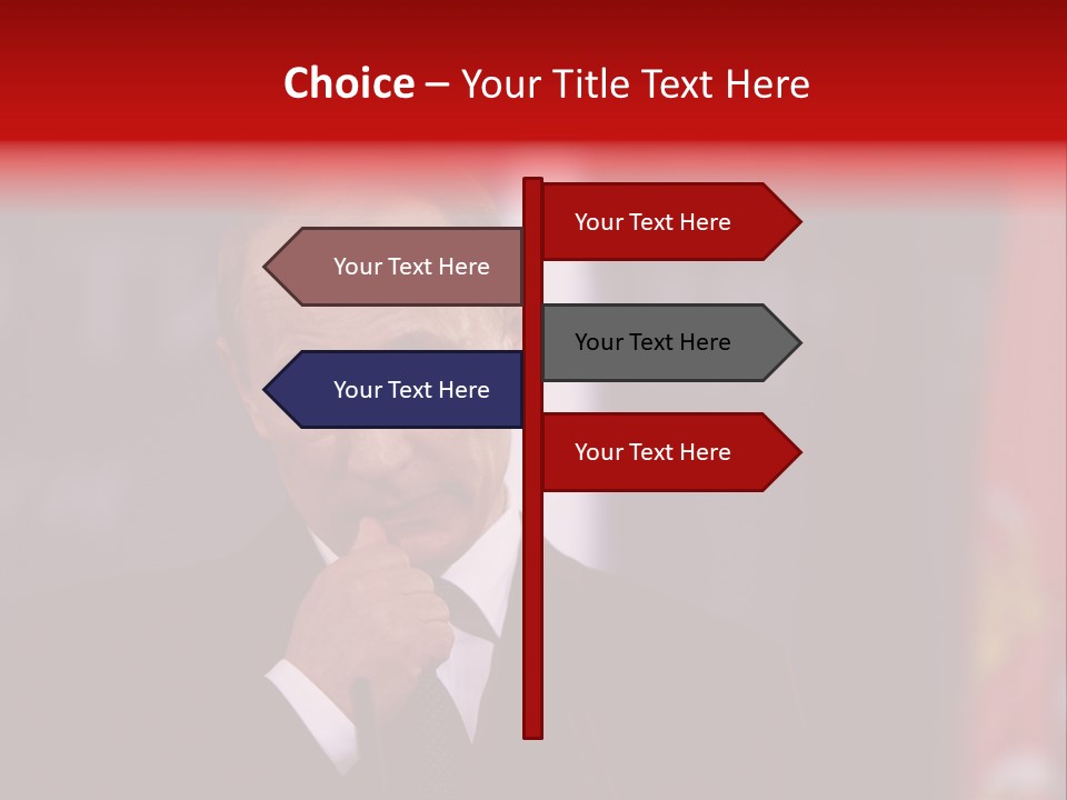 A Man In A Suit And Tie Standing In Front Of Flags PowerPoint Template