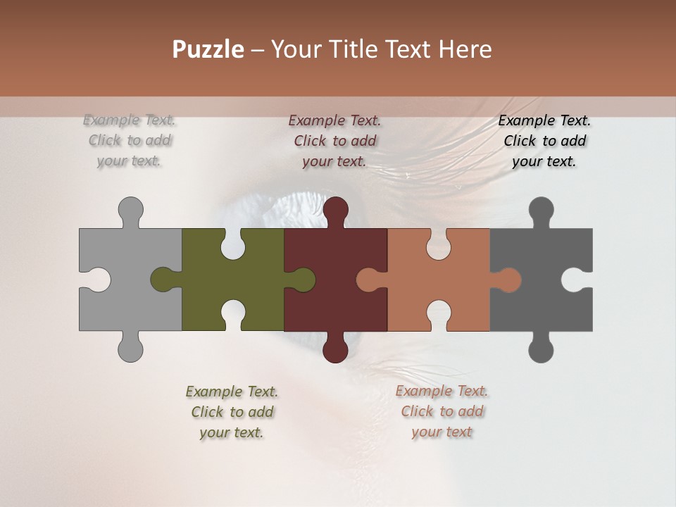 A Close Up Of A Blue Eye With A Brown Background PowerPoint Template