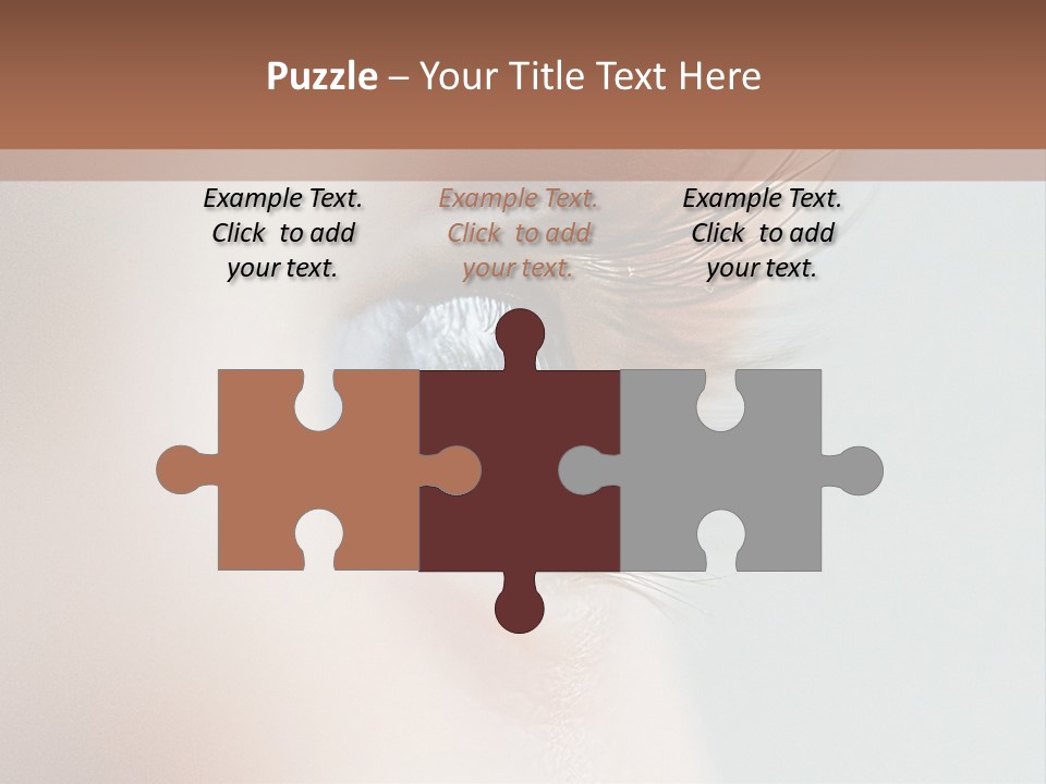 A Close Up Of A Blue Eye With A Brown Background PowerPoint Template