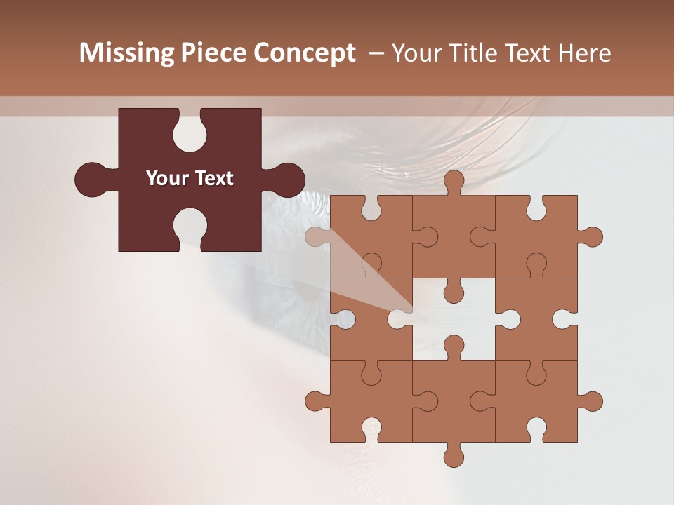 A Close Up Of A Blue Eye With A Brown Background PowerPoint Template