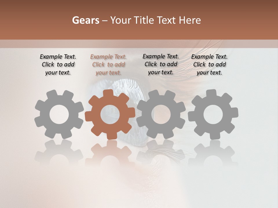 A Close Up Of A Blue Eye With A Brown Background PowerPoint Template