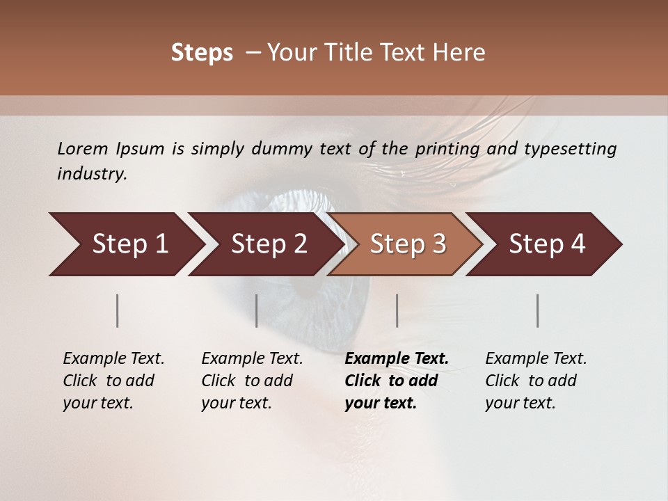 A Close Up Of A Blue Eye With A Brown Background PowerPoint Template