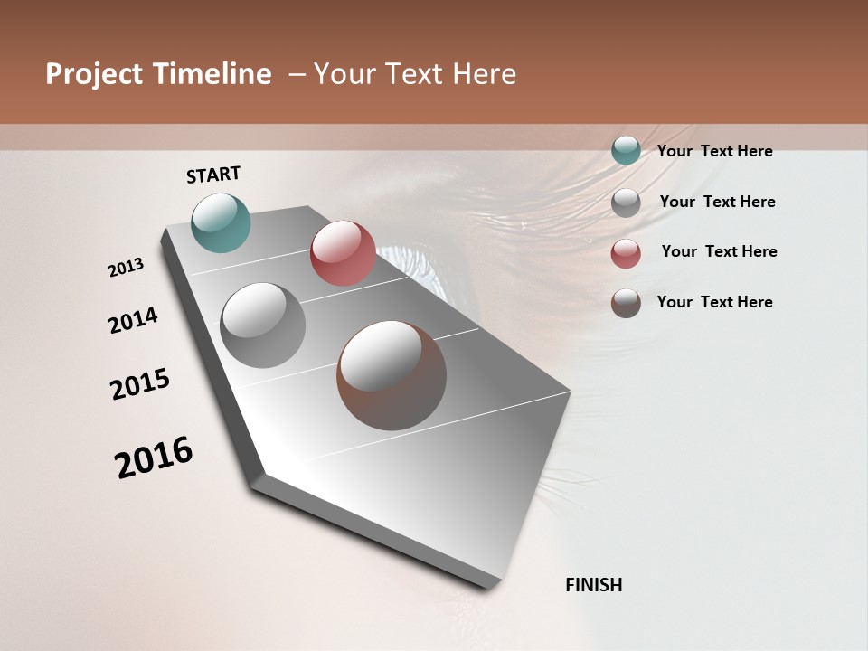 A Close Up Of A Blue Eye With A Brown Background PowerPoint Template