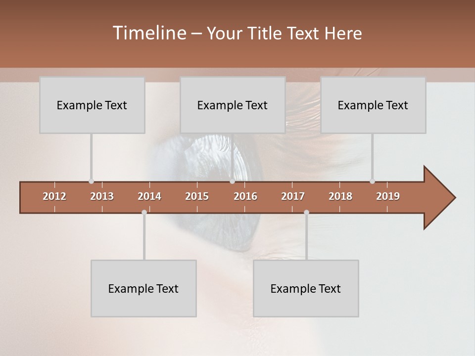 A Close Up Of A Blue Eye With A Brown Background PowerPoint Template