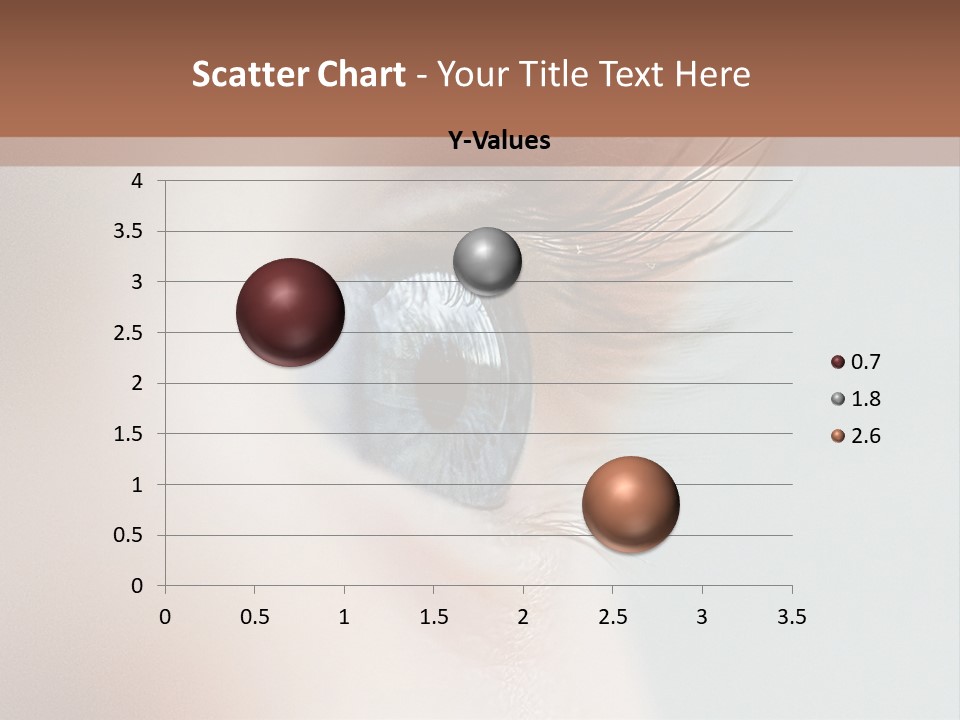 A Close Up Of A Blue Eye With A Brown Background PowerPoint Template