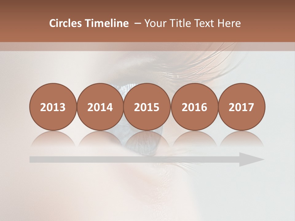 A Close Up Of A Blue Eye With A Brown Background PowerPoint Template