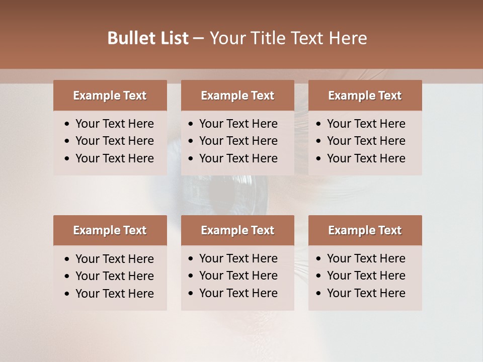 A Close Up Of A Blue Eye With A Brown Background PowerPoint Template