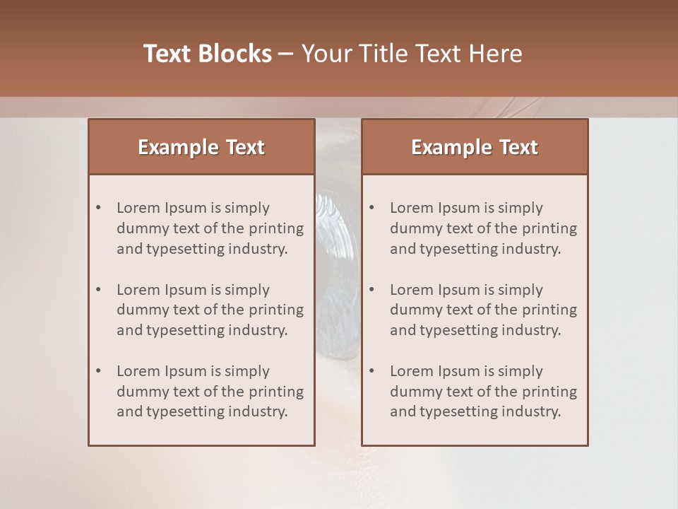A Close Up Of A Blue Eye With A Brown Background PowerPoint Template