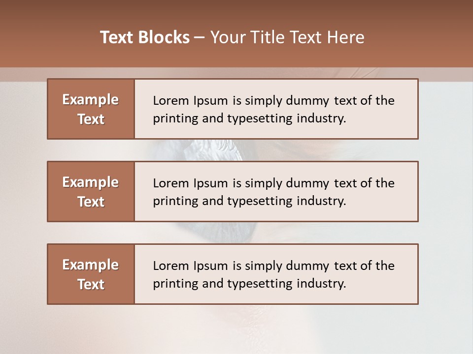 A Close Up Of A Blue Eye With A Brown Background PowerPoint Template