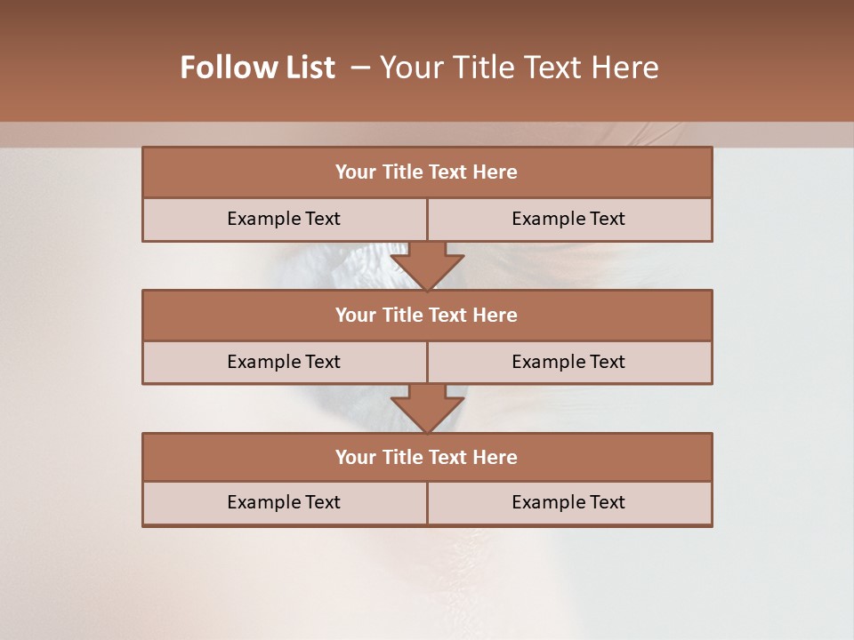 A Close Up Of A Blue Eye With A Brown Background PowerPoint Template