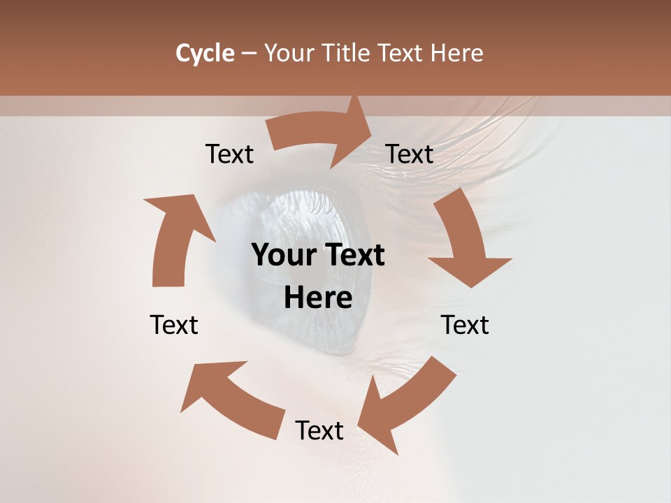 A Close Up Of A Blue Eye With A Brown Background PowerPoint Template