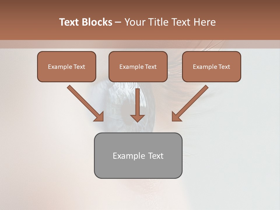 A Close Up Of A Blue Eye With A Brown Background PowerPoint Template