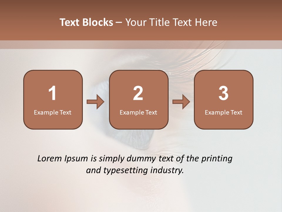 A Close Up Of A Blue Eye With A Brown Background PowerPoint Template