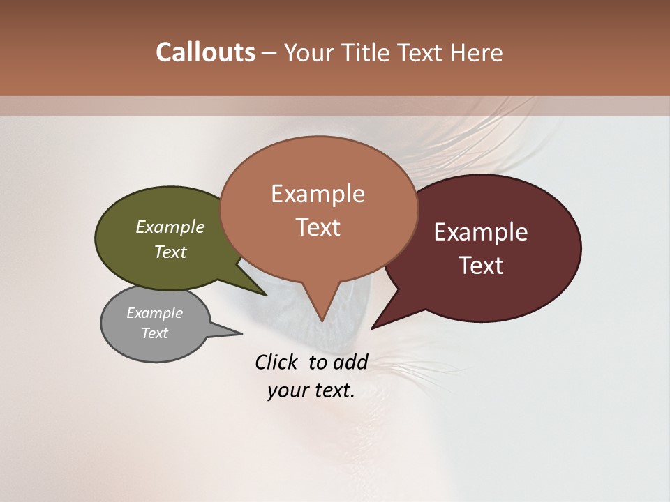 A Close Up Of A Blue Eye With A Brown Background PowerPoint Template