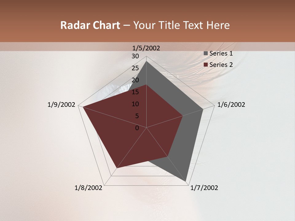 A Close Up Of A Blue Eye With A Brown Background PowerPoint Template