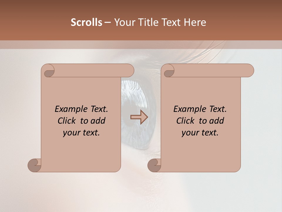 A Close Up Of A Blue Eye With A Brown Background PowerPoint Template