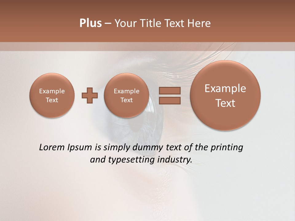 A Close Up Of A Blue Eye With A Brown Background PowerPoint Template