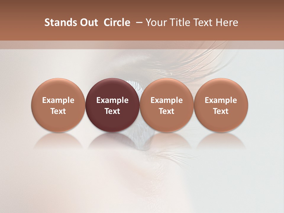 A Close Up Of A Blue Eye With A Brown Background PowerPoint Template