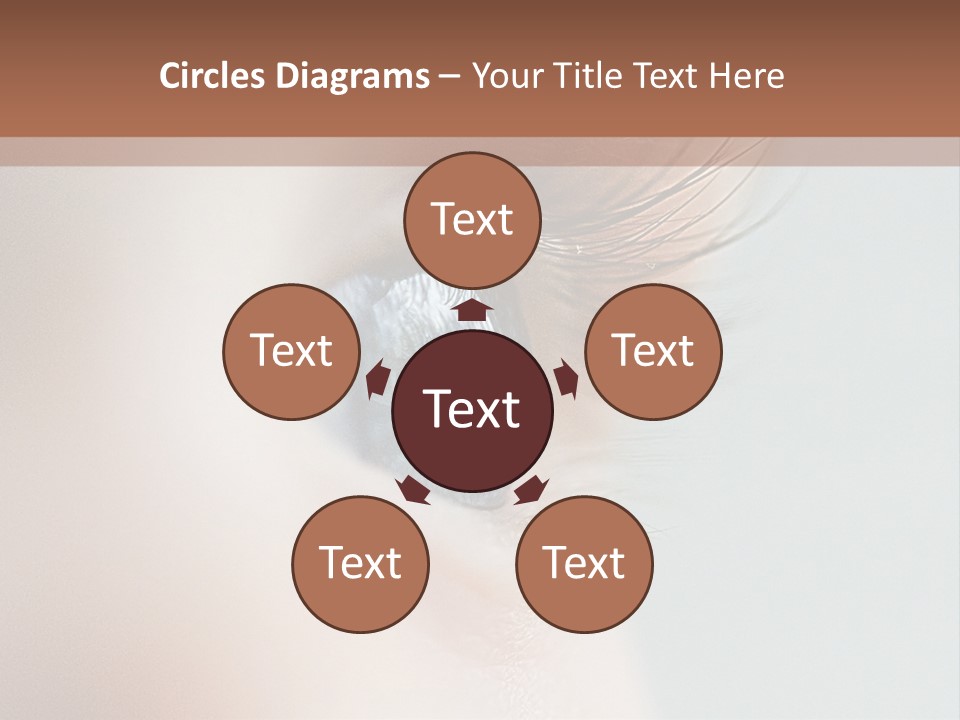 A Close Up Of A Blue Eye With A Brown Background PowerPoint Template