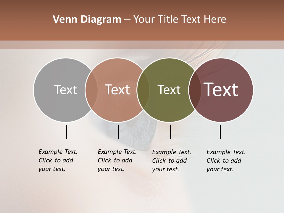 A Close Up Of A Blue Eye With A Brown Background PowerPoint Template