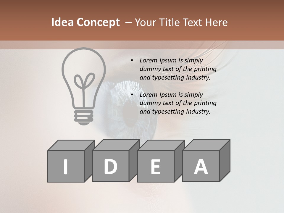 A Close Up Of A Blue Eye With A Brown Background PowerPoint Template