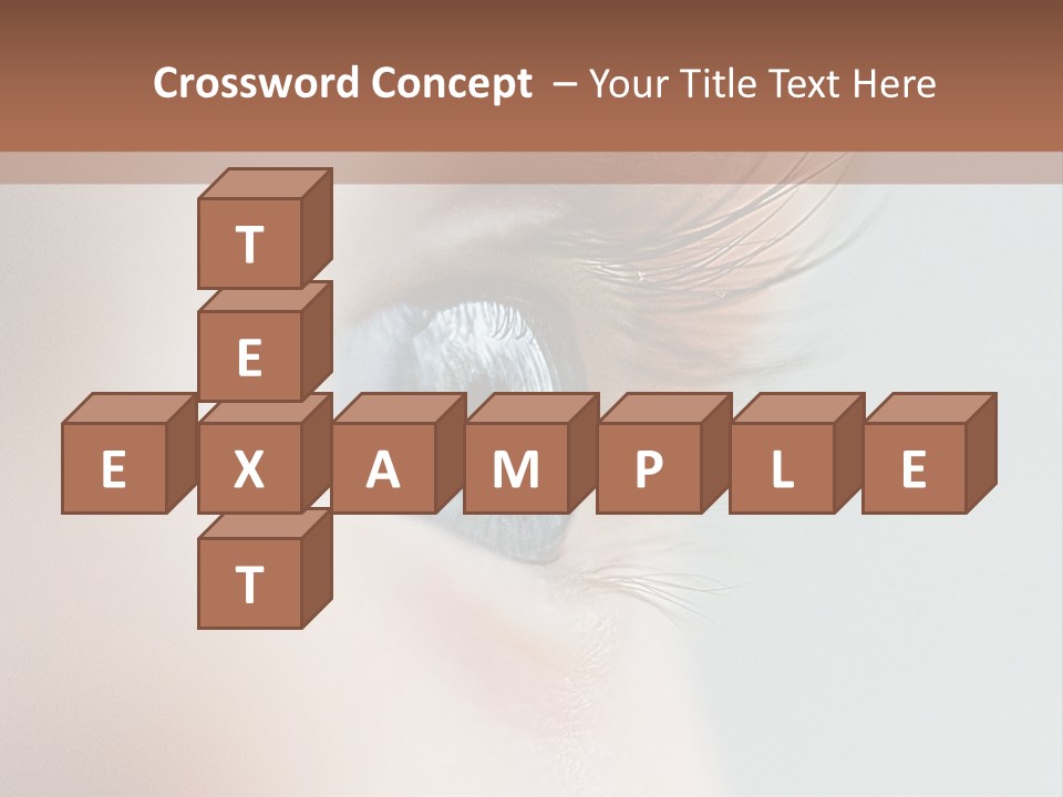 A Close Up Of A Blue Eye With A Brown Background PowerPoint Template