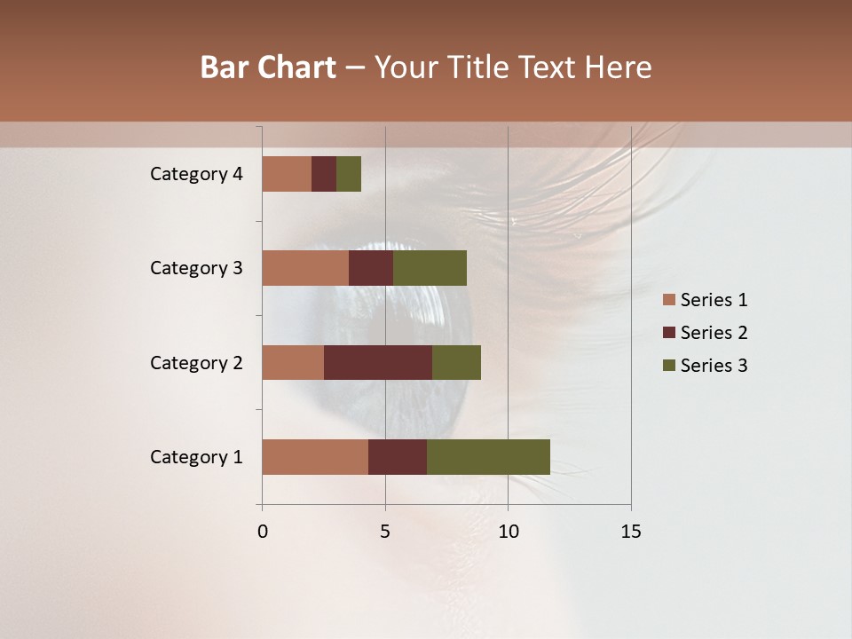A Close Up Of A Blue Eye With A Brown Background PowerPoint Template