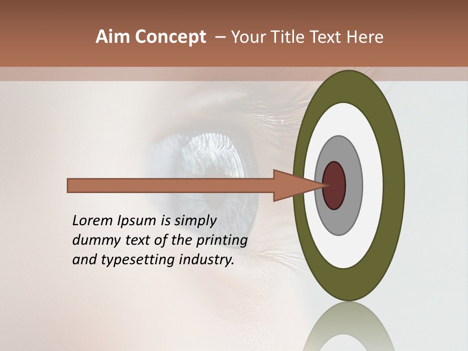 A Close Up Of A Blue Eye With A Brown Background PowerPoint Template