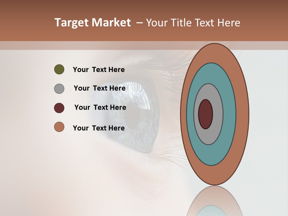 A Close Up Of A Blue Eye With A Brown Background PowerPoint Template