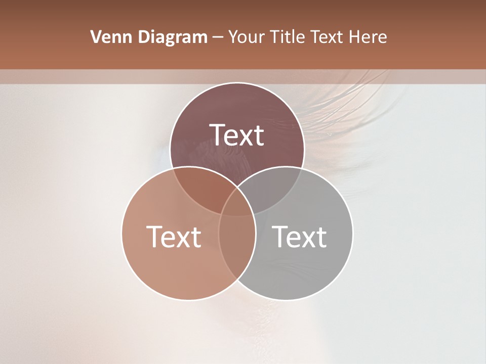 A Close Up Of A Blue Eye With A Brown Background PowerPoint Template