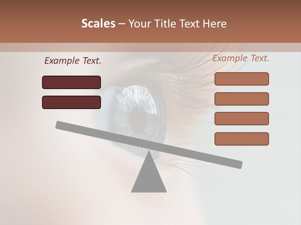 A Close Up Of A Blue Eye With A Brown Background PowerPoint Template